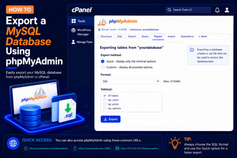 How to Export a MySQL Database Using phpMyAdmin
