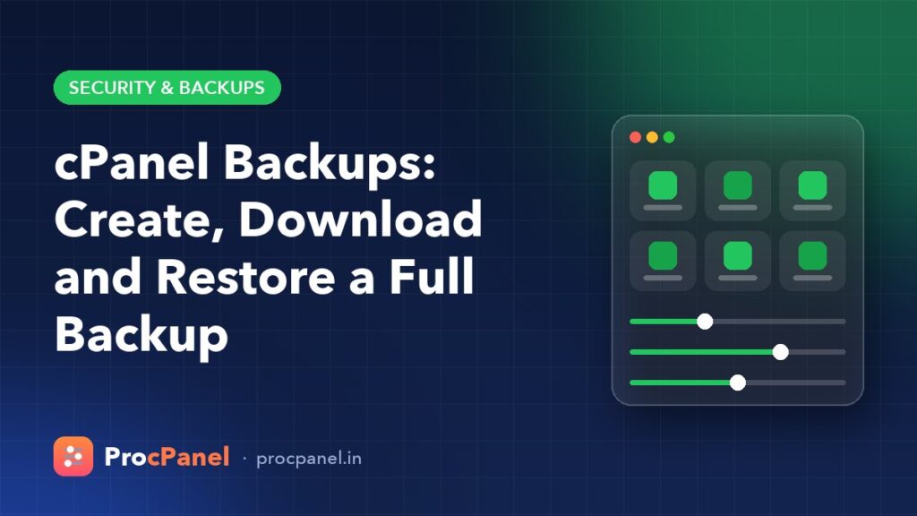 cPanel Backups: Create, Download and Restore a Full Backup